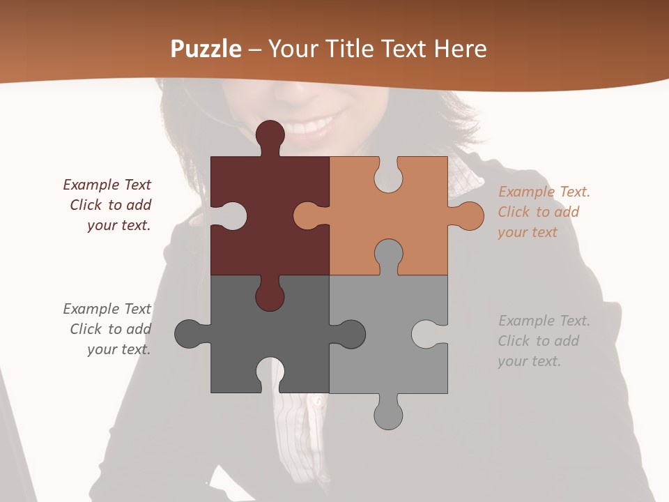 Lovely Latina Businesswoman Hard At Work On Computer PowerPoint Template