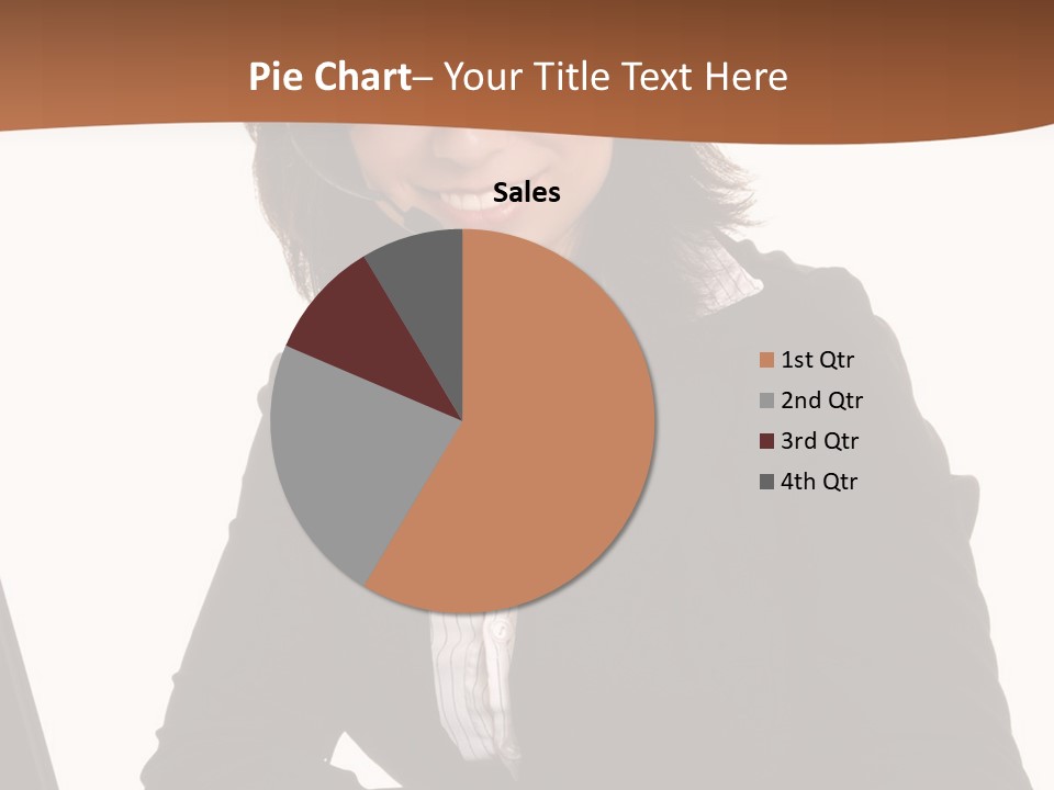 Lovely Latina Businesswoman Hard At Work On Computer PowerPoint Template