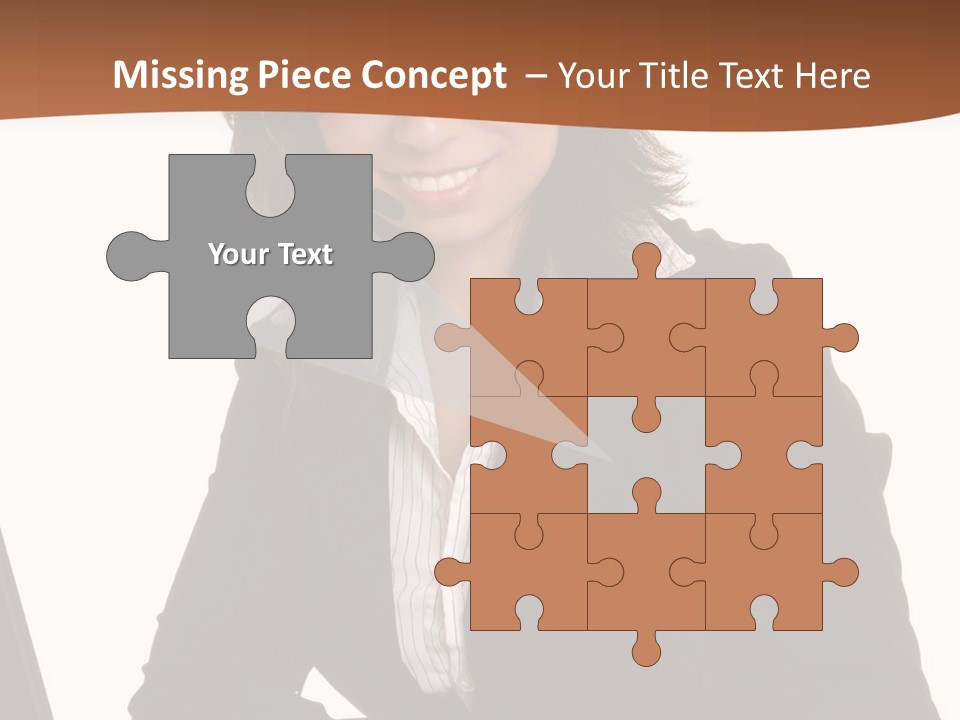 Lovely Latina Businesswoman Hard At Work On Computer PowerPoint Template