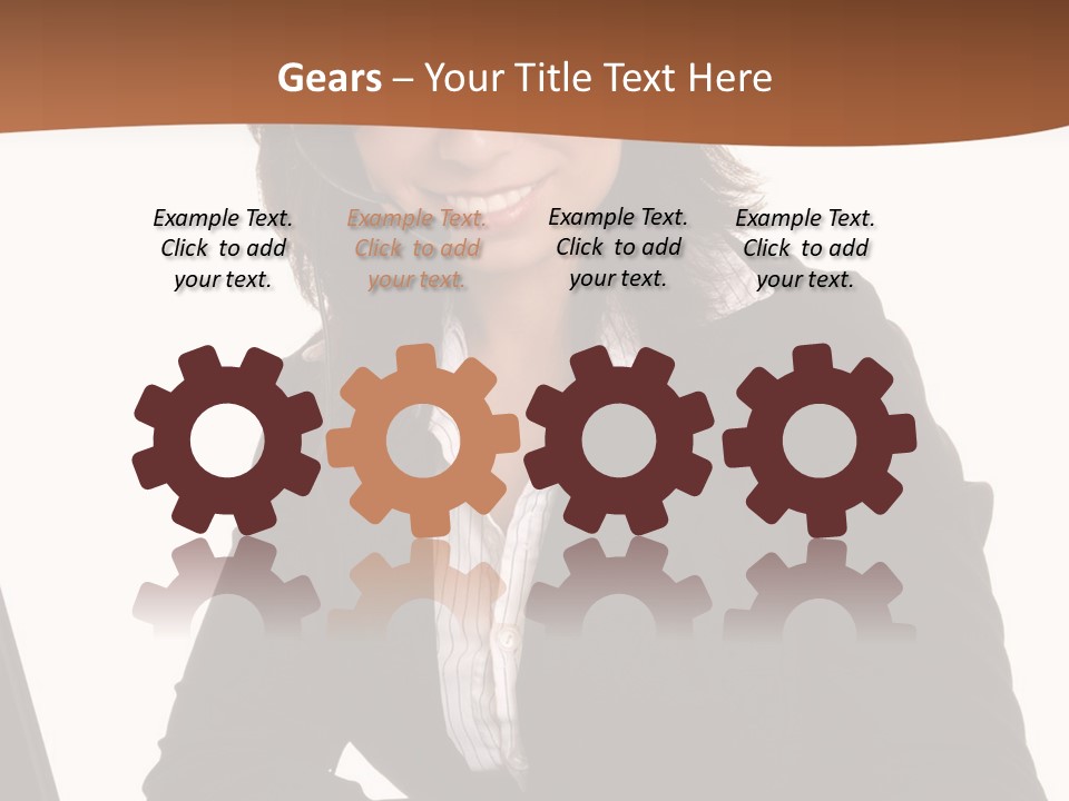 Lovely Latina Businesswoman Hard At Work On Computer PowerPoint Template