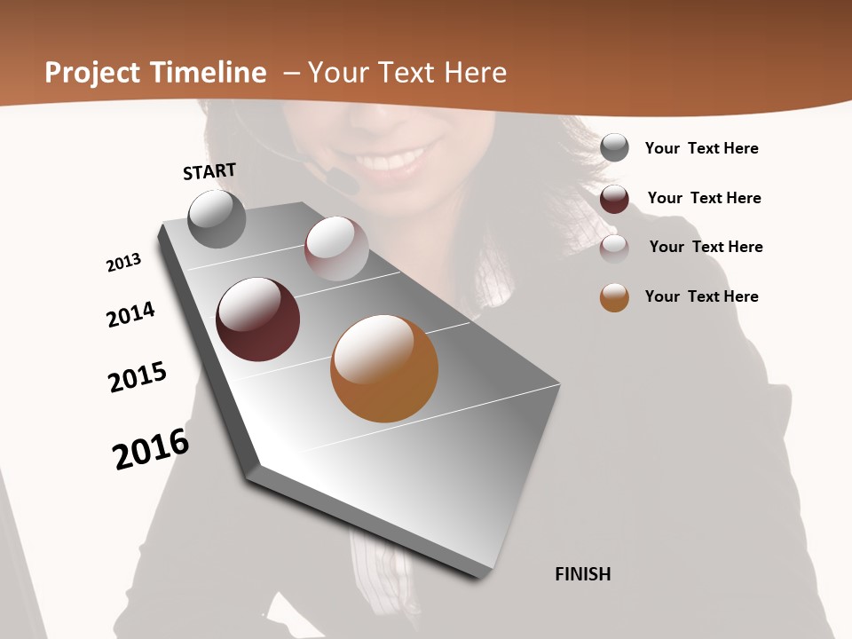 Lovely Latina Businesswoman Hard At Work On Computer PowerPoint Template