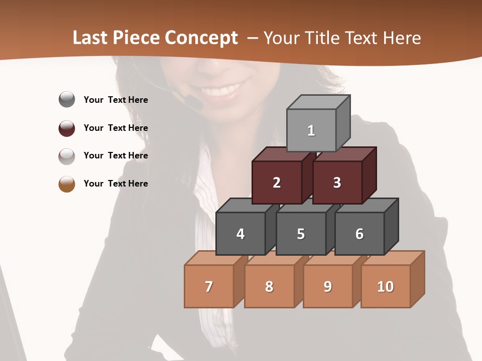 Lovely Latina Businesswoman Hard At Work On Computer PowerPoint Template
