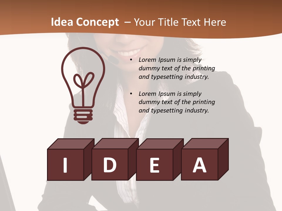 Lovely Latina Businesswoman Hard At Work On Computer PowerPoint Template