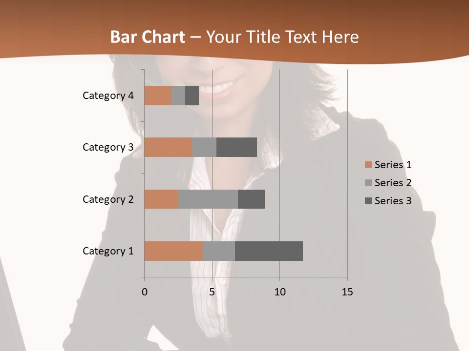 Lovely Latina Businesswoman Hard At Work On Computer PowerPoint Template
