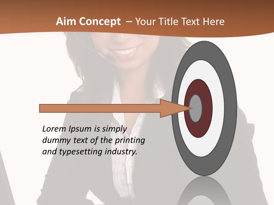 Lovely Latina Businesswoman Hard At Work On Computer PowerPoint Template