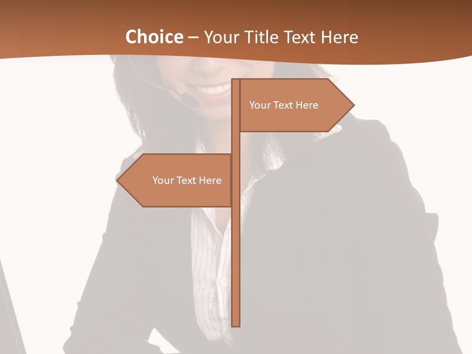 Lovely Latina Businesswoman Hard At Work On Computer PowerPoint Template