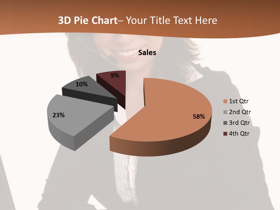 Lovely Latina Businesswoman Hard At Work On Computer PowerPoint Template