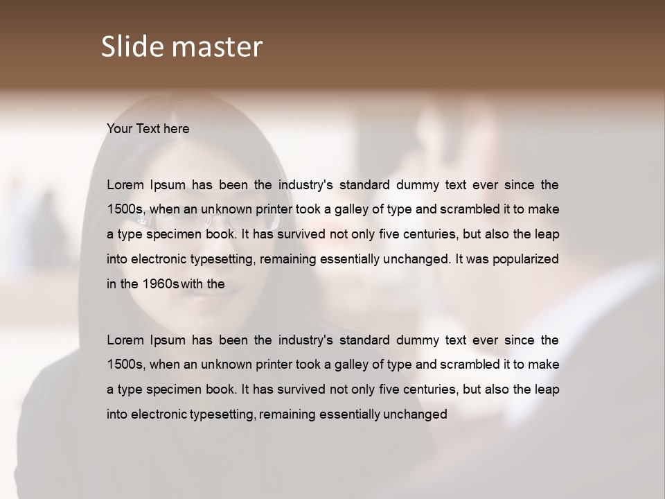 A Woman Talking To A Man In A Suit PowerPoint Template