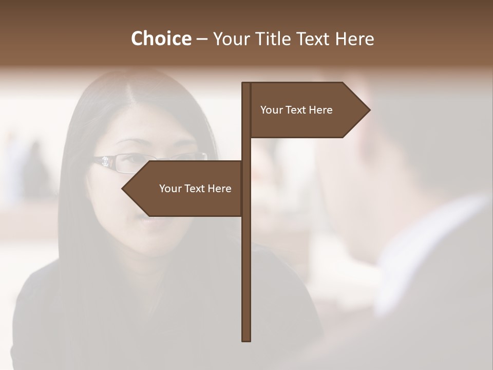 A Woman Talking To A Man In A Suit PowerPoint Template