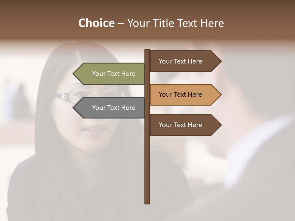 A Woman Talking To A Man In A Suit PowerPoint Template