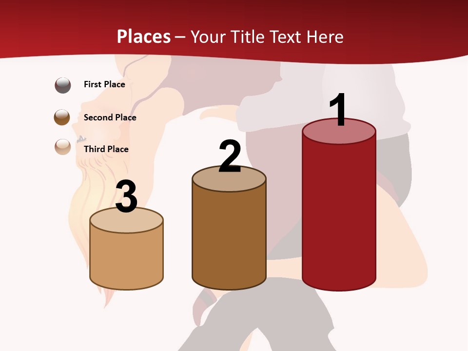 Woman Running Over Dark Background PowerPoint Template