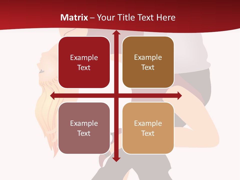 Woman Running Over Dark Background PowerPoint Template