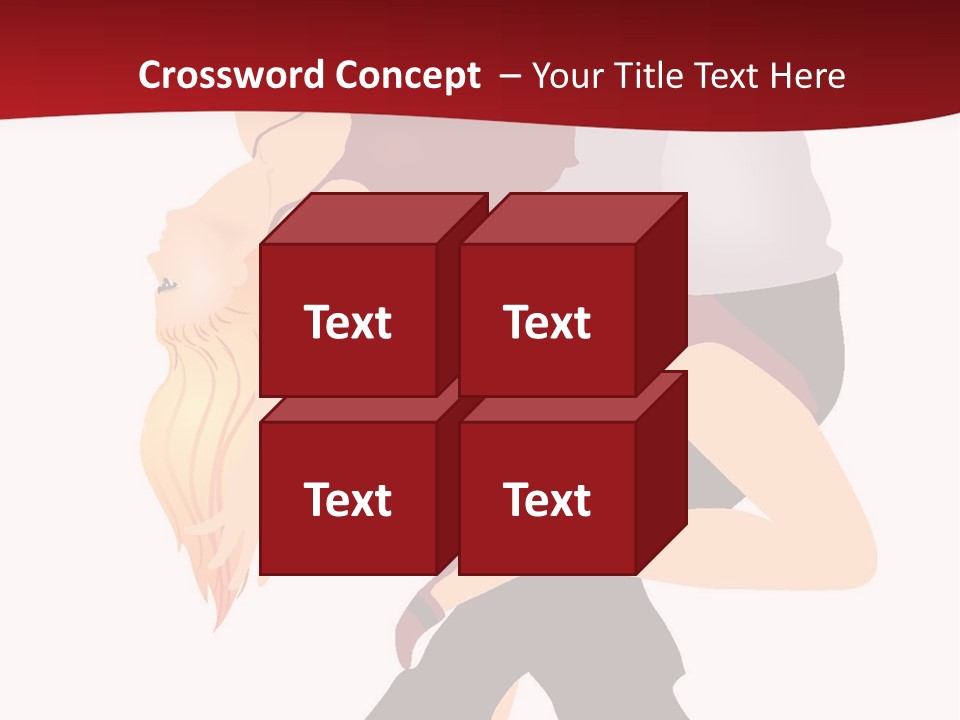 Woman Running Over Dark Background PowerPoint Template