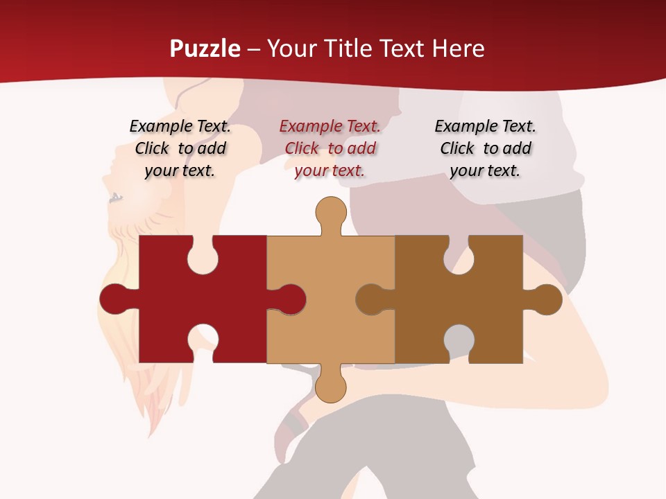 Woman Running Over Dark Background PowerPoint Template