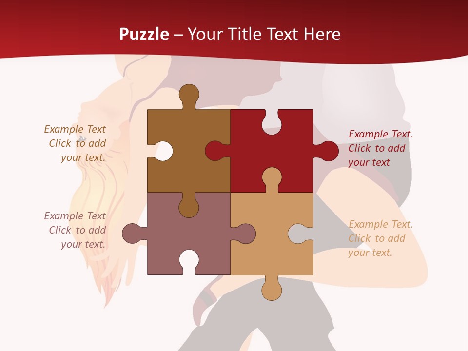 Woman Running Over Dark Background PowerPoint Template