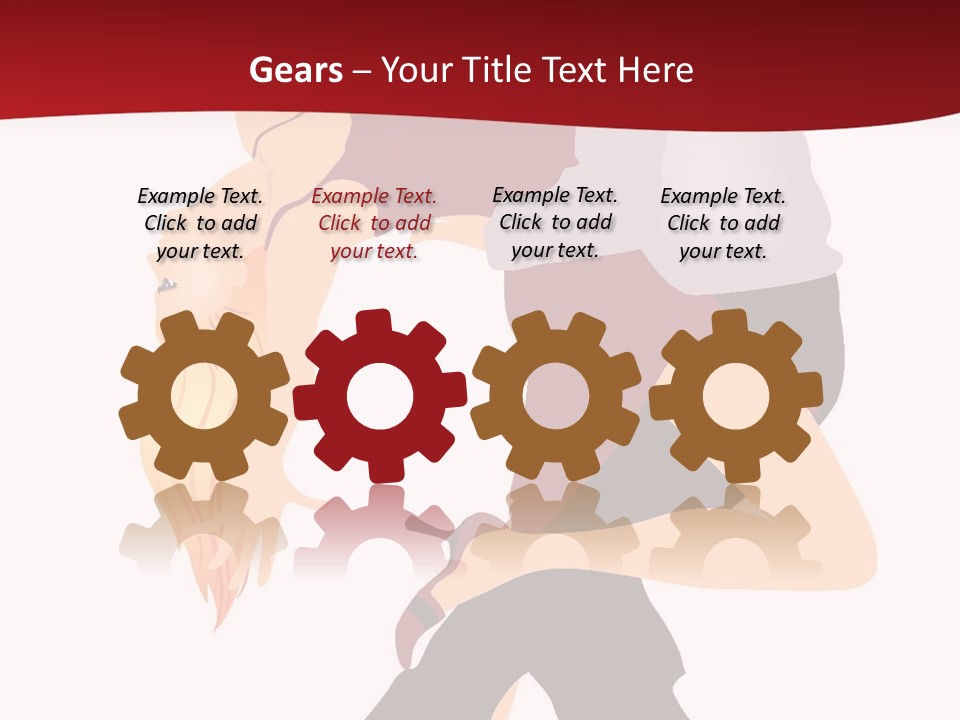 Woman Running Over Dark Background PowerPoint Template