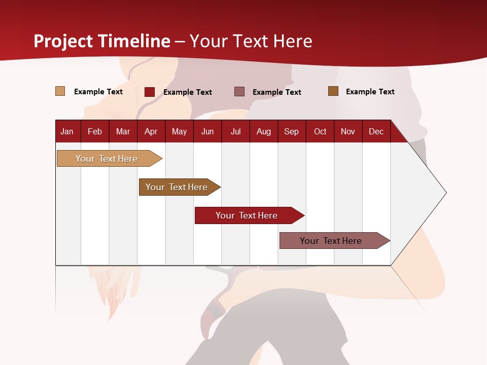 Woman Running Over Dark Background PowerPoint Template