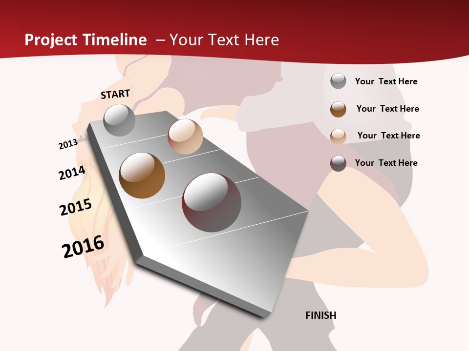 Woman Running Over Dark Background PowerPoint Template