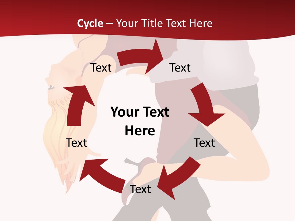 Woman Running Over Dark Background PowerPoint Template