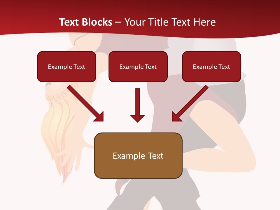 Woman Running Over Dark Background PowerPoint Template