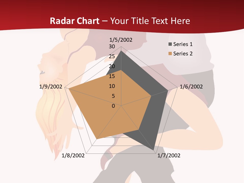 Woman Running Over Dark Background PowerPoint Template