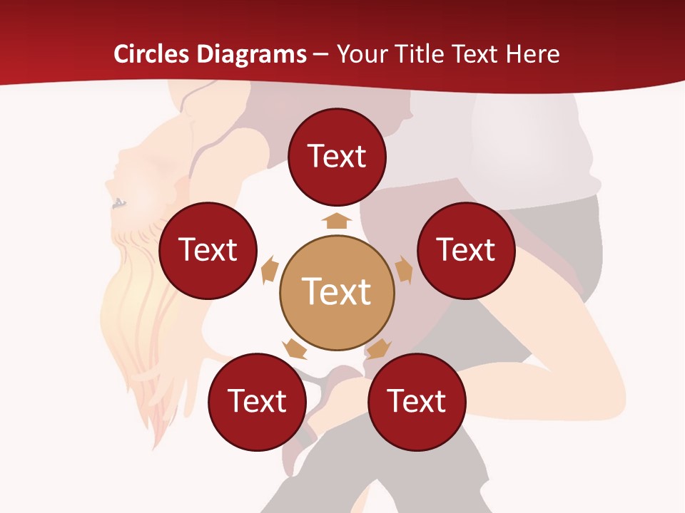 Woman Running Over Dark Background PowerPoint Template