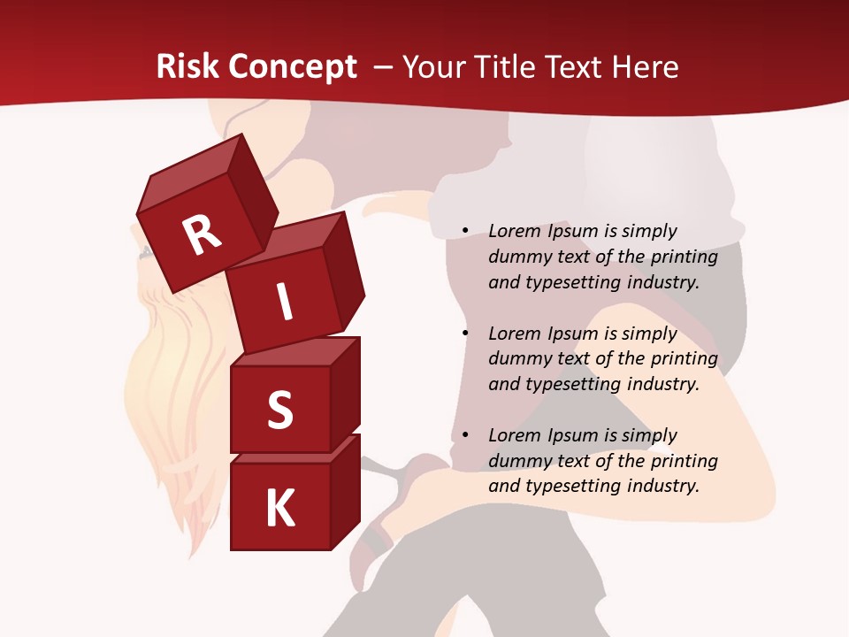 Woman Running Over Dark Background PowerPoint Template