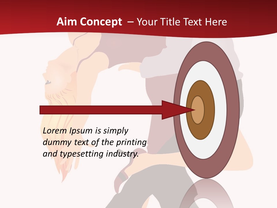 Woman Running Over Dark Background PowerPoint Template