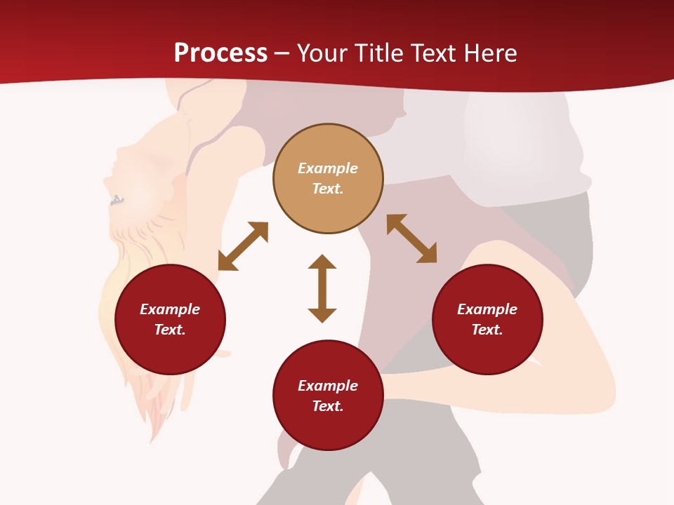 Woman Running Over Dark Background PowerPoint Template