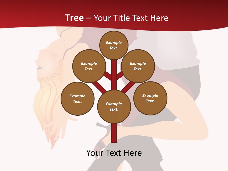 Woman Running Over Dark Background PowerPoint Template