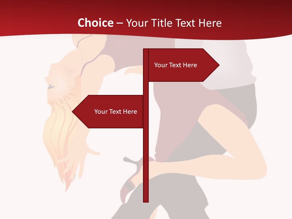 Woman Running Over Dark Background PowerPoint Template