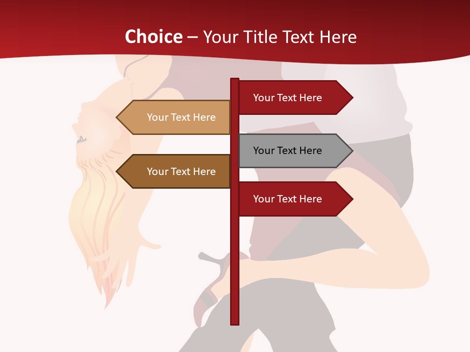 Woman Running Over Dark Background PowerPoint Template