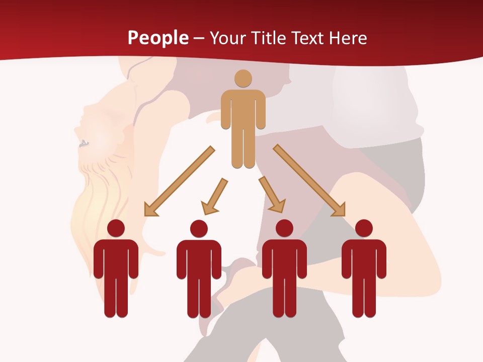 Woman Running Over Dark Background PowerPoint Template