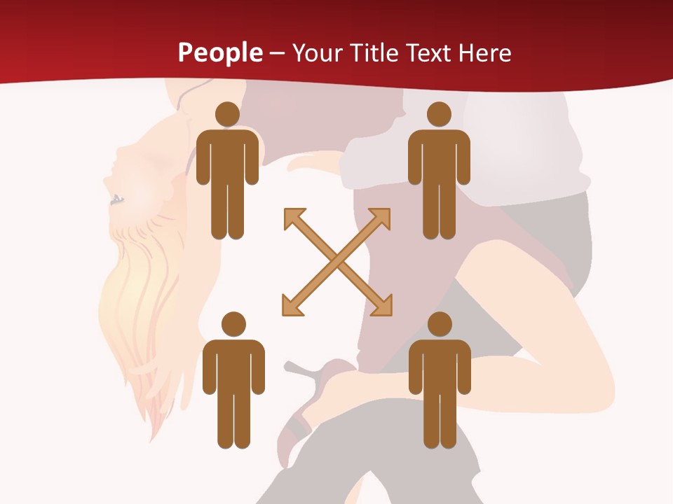 Woman Running Over Dark Background PowerPoint Template