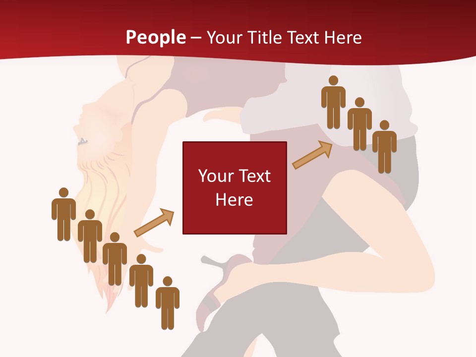 Woman Running Over Dark Background PowerPoint Template