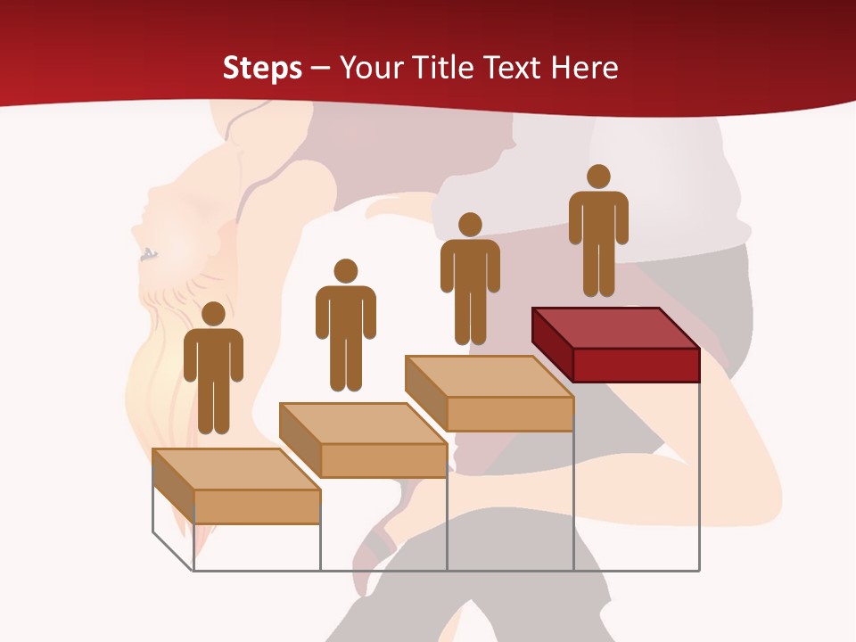 Woman Running Over Dark Background PowerPoint Template