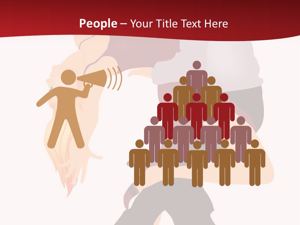 Woman Running Over Dark Background PowerPoint Template