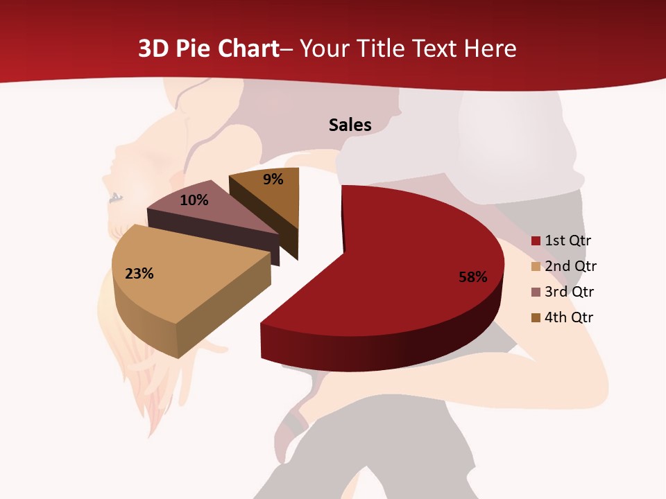 Woman Running Over Dark Background PowerPoint Template