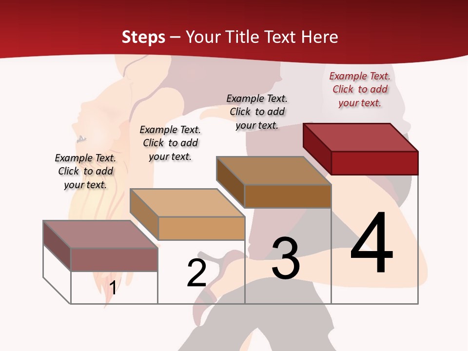 Woman Running Over Dark Background PowerPoint Template