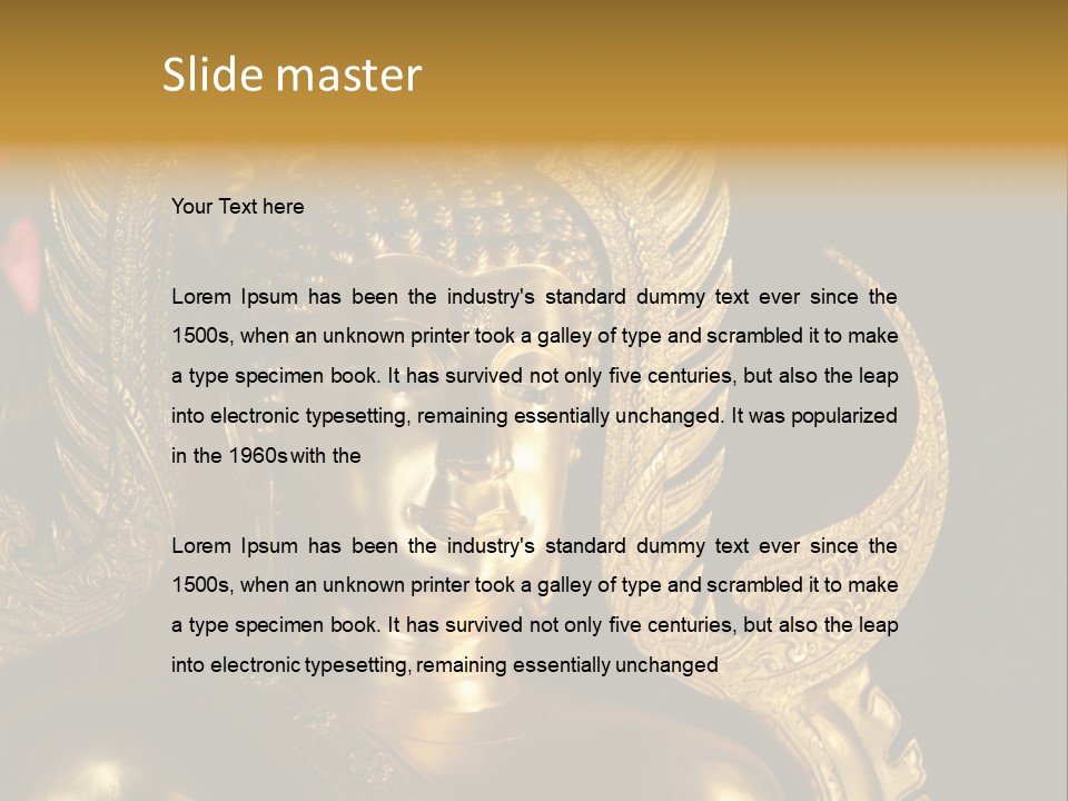 A Buddha Picture In Wat At Thailand PowerPoint Template