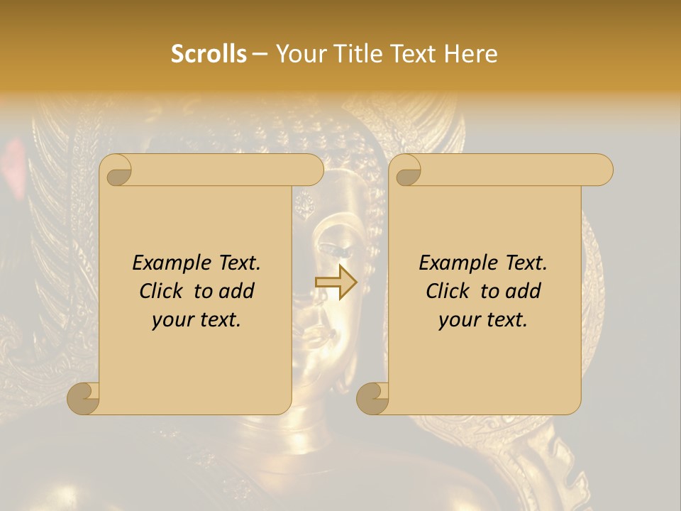 A Buddha Picture In Wat At Thailand PowerPoint Template