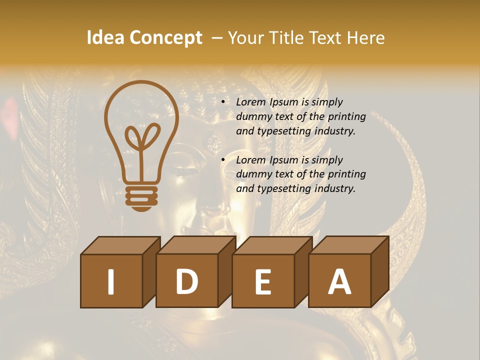 A Buddha Picture In Wat At Thailand PowerPoint Template