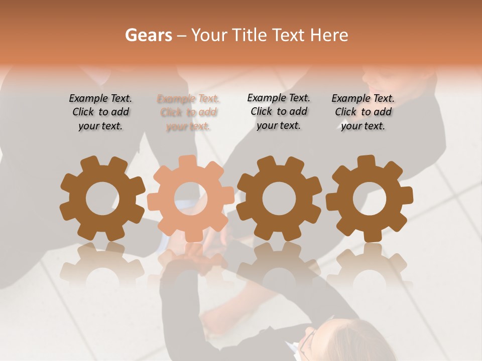 The Face Of A Young Woman Driving As Seen In The Rear View Mirror. PowerPoint Template