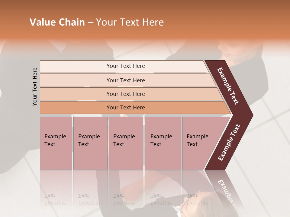 The Face Of A Young Woman Driving As Seen In The Rear View Mirror. PowerPoint Template