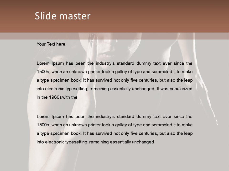 Woman Running Over Dark Background PowerPoint Template