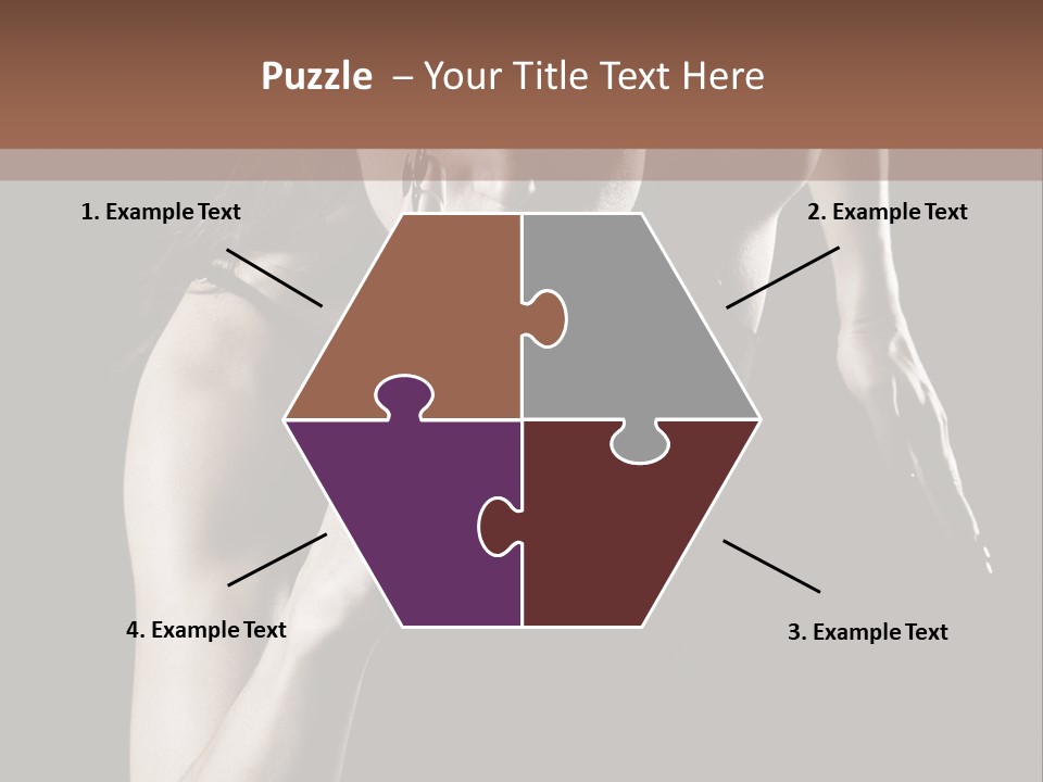 Woman Running Over Dark Background PowerPoint Template