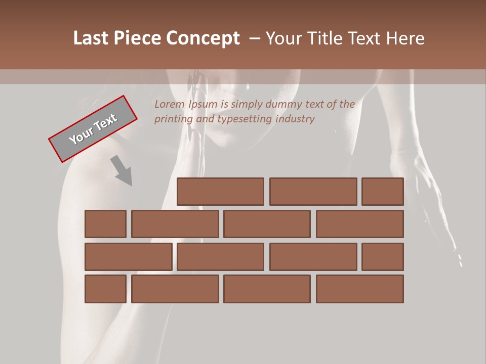 Woman Running Over Dark Background PowerPoint Template