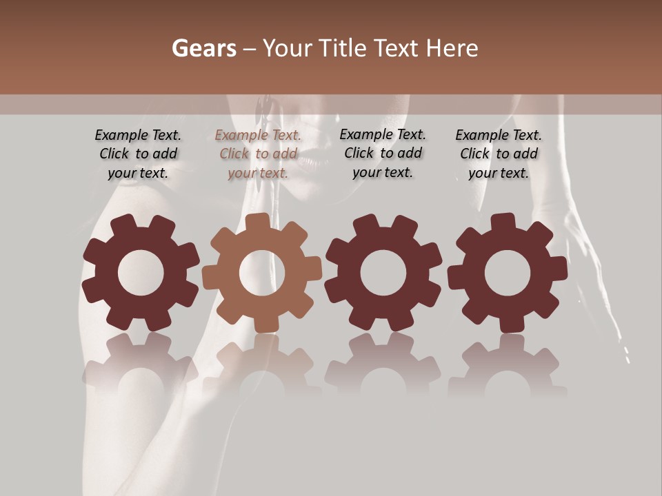 Woman Running Over Dark Background PowerPoint Template