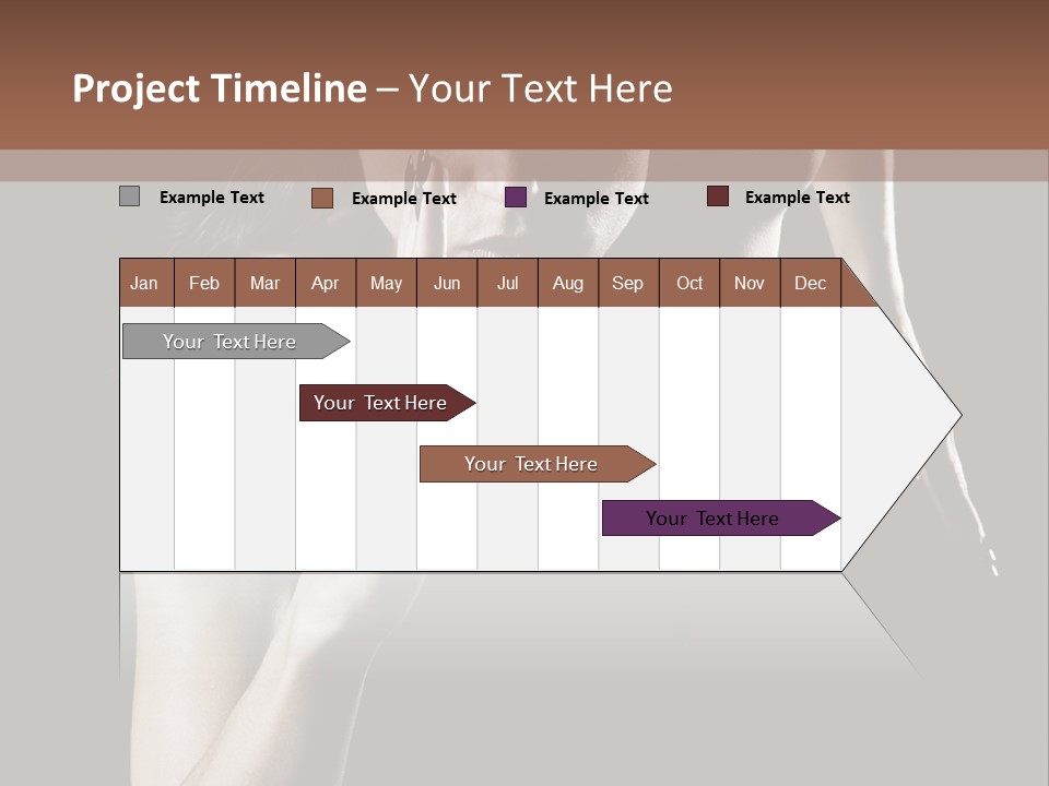 Woman Running Over Dark Background PowerPoint Template