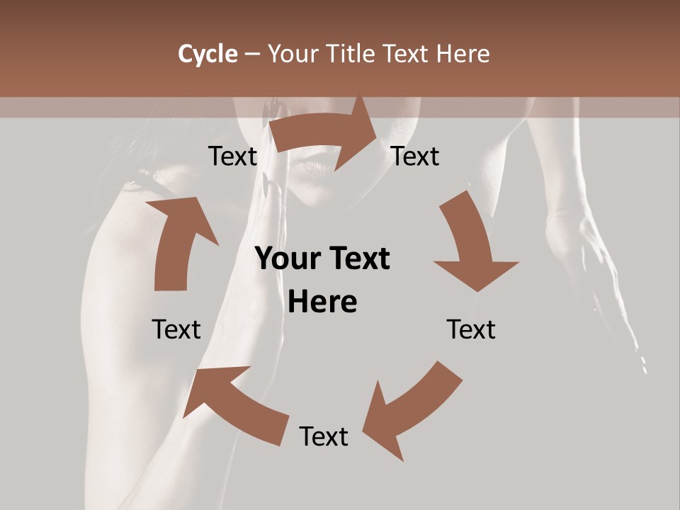 Woman Running Over Dark Background PowerPoint Template